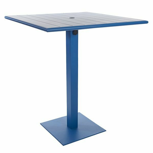 Bfm Seating BFM Beachcomber-Margate 32'' Square Berry Aluminum Bar Height with Square Base and Umbrella Hole 163BCM3232BB